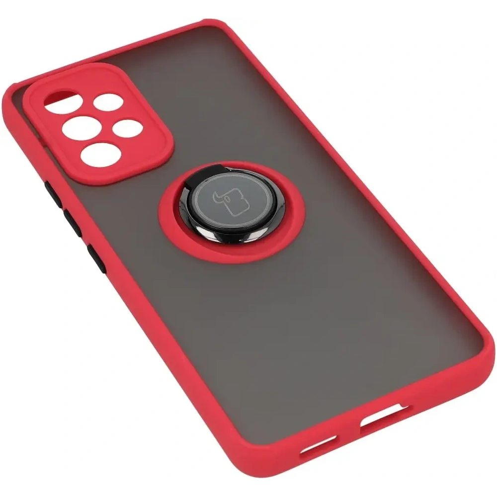 Hurtownia GSM - Etui z uchwytem na palec Bizon Case Hybrid Ring do Galaxy A53 5G, przydymione z czerwoną ramką - BIZ7500 - {ean13} - Hurt