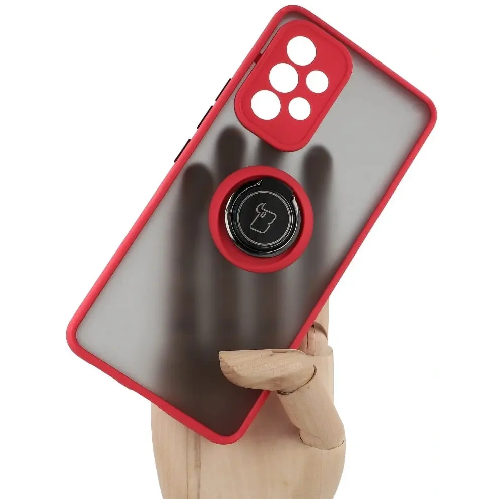 Wholesale Bizon Case Hybrid Ring Samsung Galaxy A53 5G smoky with a red frame - BIZ7500 - {ean13} - Hurt