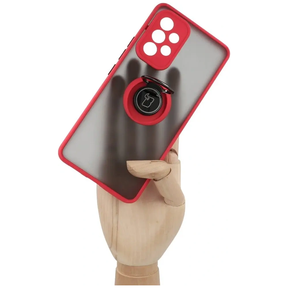 Wholesale Bizon Case Hybrid Ring Samsung Galaxy A53 5G smoky with a red frame - BIZ7500 - {ean13} - Hurt