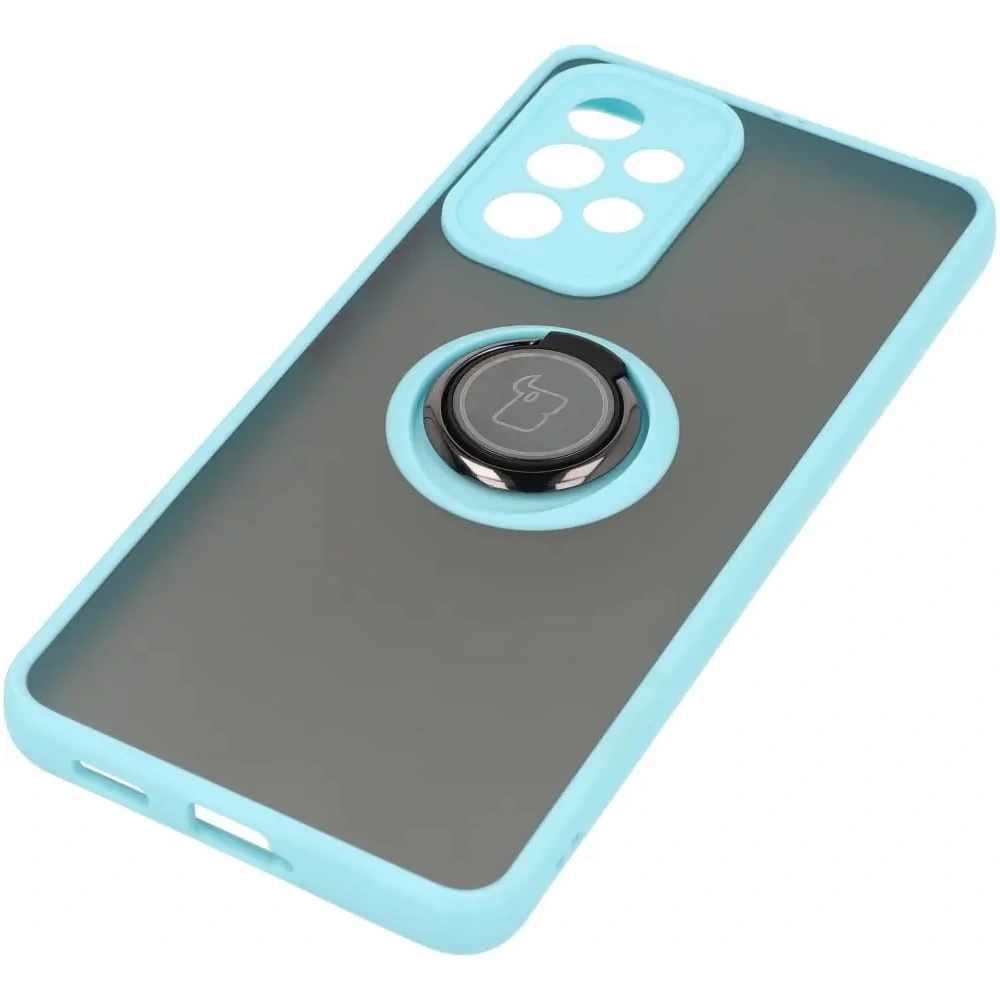 Hurtownia GSM - Etui z uchwytem na palec Bizon Case Hybrid Ring do Galaxy A53 5G, przydymione z jasnoniebieską ramką - BIZ7501 - {ean13} - Hurt