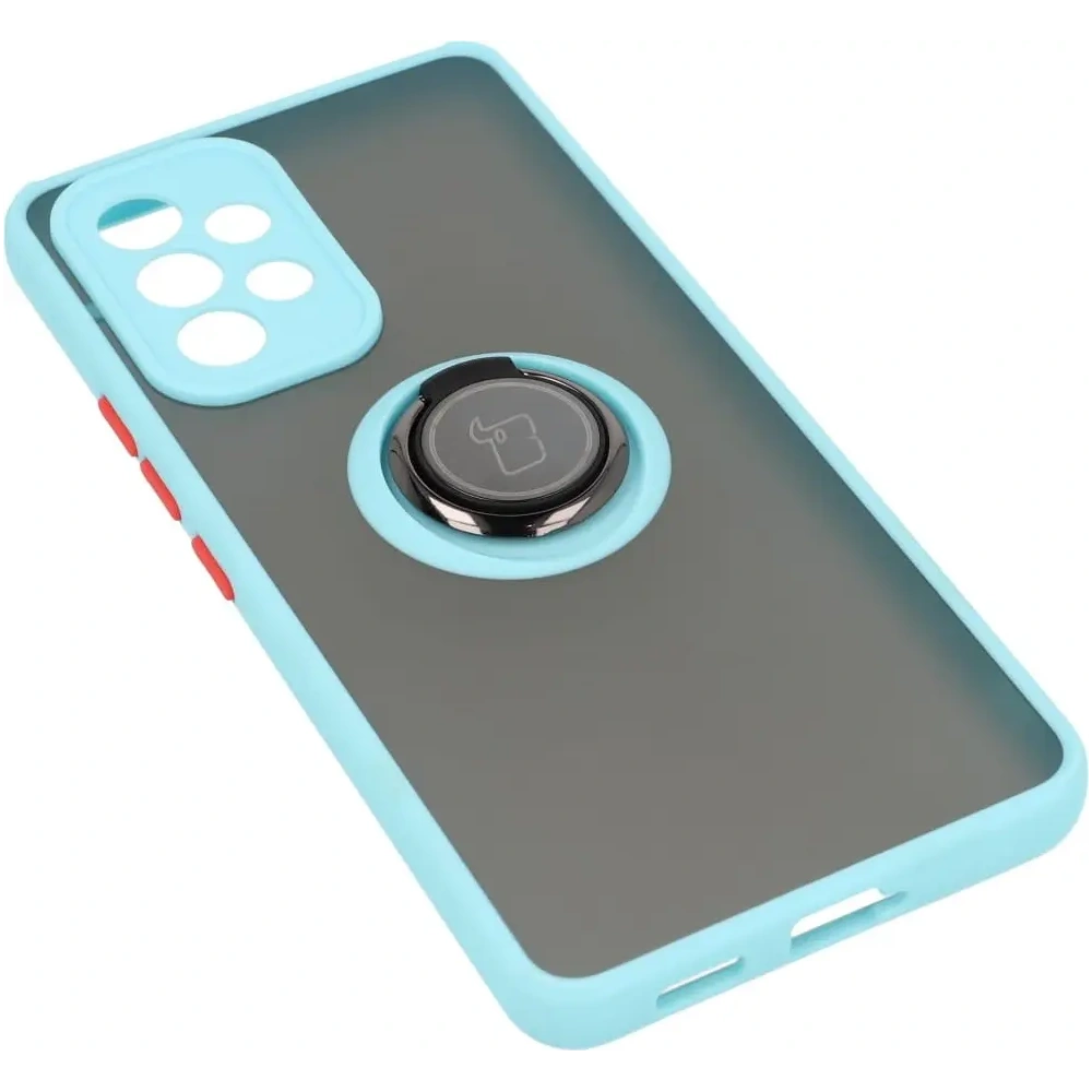 Hurtownia GSM - Etui z uchwytem na palec Bizon Case Hybrid Ring do Galaxy A53 5G, przydymione z jasnoniebieską ramką - BIZ7501 - {ean13} - Hurt