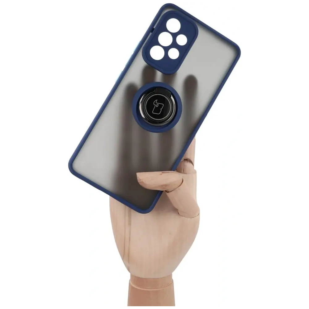 Hurtownia GSM - Etui z uchwytem na palec Bizon Case Hybrid Ring do Samsung Galaxy A53 5G kouřové s modrým rámem - BIZ1154 - {ean13} - Hurt
