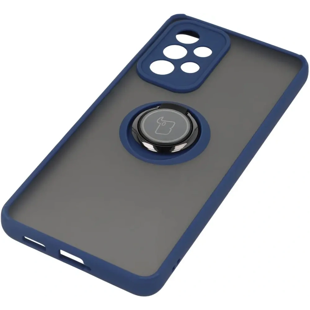 Hurtownia GSM - Bizon Case Hybrid Ring Samsung Galaxy A53 5G fumuriu cu un cadru albastru marin - BIZ1154 - {ean13} - Hurt