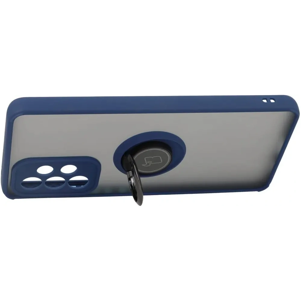 Wholesale Bizon Case Hybrid Ring Samsung Galaxy A53 5G smoky with a navy blue frame - BIZ1154 - {ean13} - Hurt