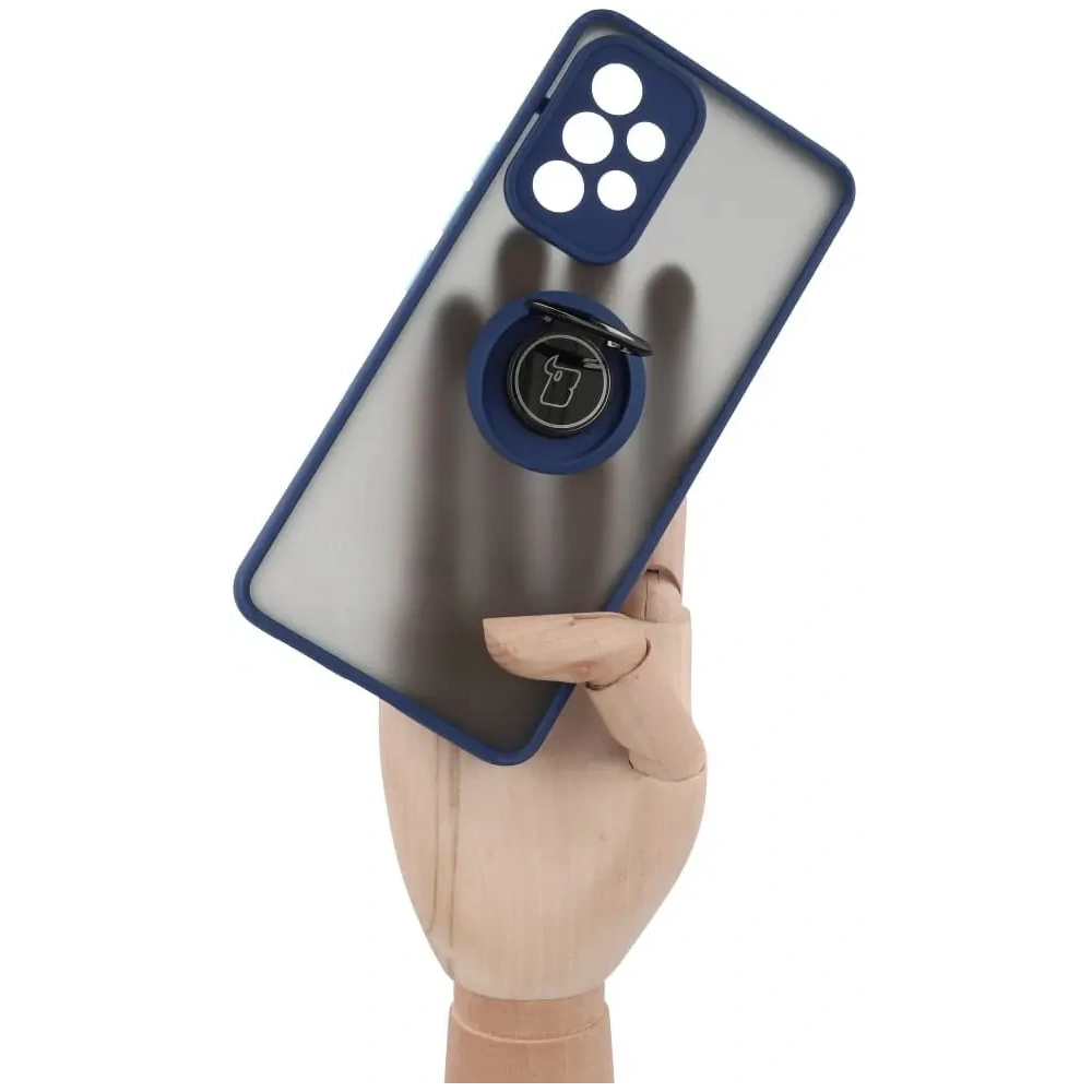 Hurtownia GSM - Bizon Case Hybrid Ring Samsung Galaxy A53 5G fumuriu cu un cadru albastru marin - BIZ1154 - {ean13} - Hurt