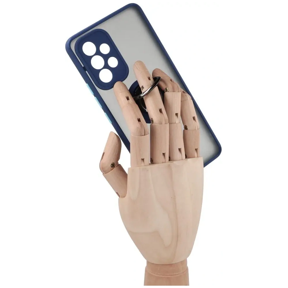 Hurtownia GSM - Bizon Case Hybrid Ring Samsung Galaxy A53 5G fumuriu cu un cadru albastru marin - BIZ1154 - {ean13} - Hurt
