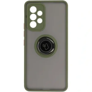 Hurtownia GSM - Bizon Caz Hybrid Ring Samsung Galaxy A53 5G fumuriu cu un cadru verde - BIZ7506 - {ean13} - Hurt