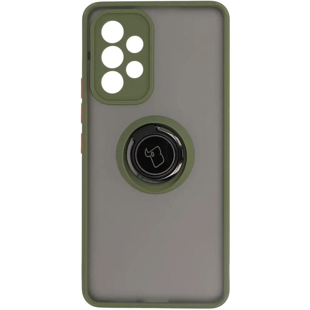 Hurtownia GSM - Etui z uchwytem na palec Bizon Case Hybrid Ring do Samsung Galaxy A53 5G przydymione z zieloną ramką - BIZ7506 - {ean13} - Hurt