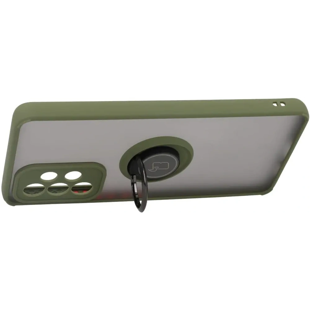 Hurtownia GSM - Bizon Caz Hybrid Ring Samsung Galaxy A53 5G fumuriu cu un cadru verde - BIZ7506 - {ean13} - Hurt