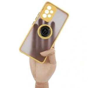 Wholesale Bizon Case Hybrid Ring Samsung Galaxy A53 5G smoky with a yellow frame - BIZ7507 - {ean13} - Hurt