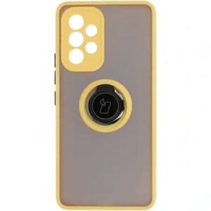 Hurtownia GSM - Bizon Case Hybrid Ring Samsung Galaxy A53 5G fumuriu cu un cadru galben - BIZ7507 - {ean13} - Hurt