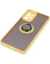 Hurtownia GSM - Etui z uchwytem na palec Bizon Case Hybrid Ring do Galaxy A53 5G, przydymione z żółtą ramką - BIZ7507 - {ean13} - Hurt