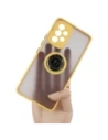 Hurtownia GSM - Etui z uchwytem na palec Bizon Case Hybrid Ring do Galaxy A53 5G, przydymione z żółtą ramką - BIZ7507 - {ean13} - Hurt