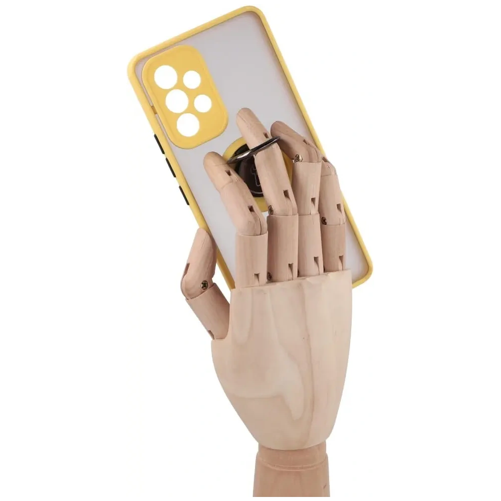 Wholesale Bizon Case Hybrid Ring Samsung Galaxy A53 5G smoky with a yellow frame - BIZ7507 - {ean13} - Hurt