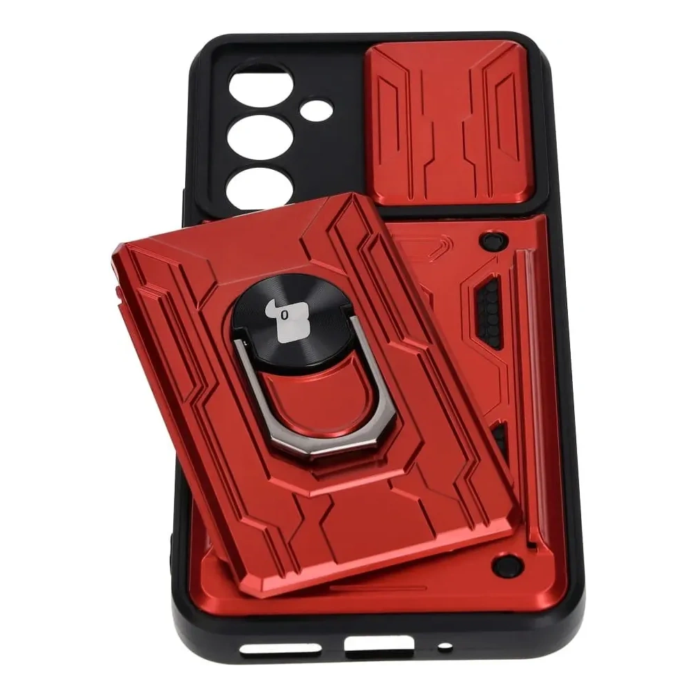 Hurtownia GSM - Etui Bizon Case Camshield Card Slot Ring do Samsung Galaxy A54 5G czerwone - BIZ7517 - {ean13} - Hurt
