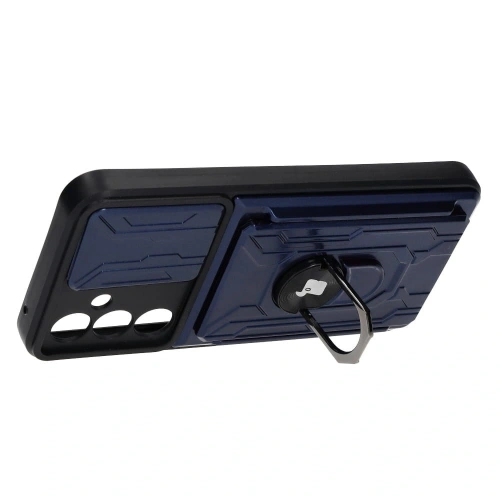Etui Bizon Case Camshield Card Slot Ring do Samsung Galaxy A54 5G granatowe