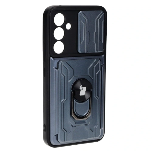 Etui Bizon Case Camshield Card Slot Ring do Samsung Galaxy A54 5G szare