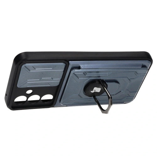 Etui Bizon Case Camshield Card Slot Ring do Samsung Galaxy A54 5G szare