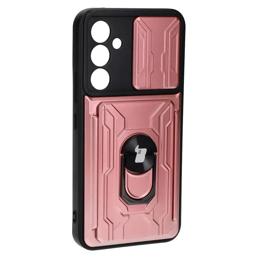 Hurtownia GSM - Etui Bizon Case Camshield Card Slot Ring do Samsung Galaxy A54 5G jasnoróżowe - BIZ7520 - {ean13} - Hurt