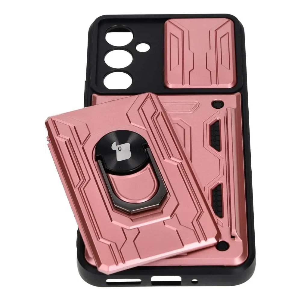 Hurtownia GSM - Etui Bizon Case Camshield Card Slot Ring do Samsung Galaxy A54 5G jasnoróżowe - BIZ7520 - {ean13} - Hurt