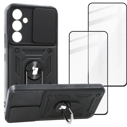 Etui + 2x szkło na ekran Bizon Case Camshield Pack do Samsung Galaxy A54 5G czarne