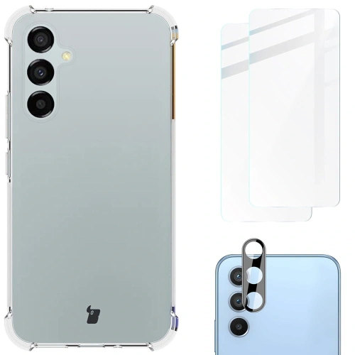Etui + 2x szkło na ekran + obiektyw Bizon Case Clear Pack do Samsung Galaxy A54 5G przezroczyste