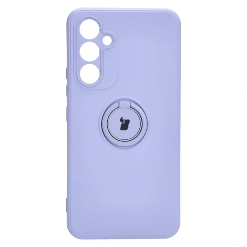 Etui Bizon Case Silicone Ring Sq do Samsung Galaxy A54 5G jasnofioletowe