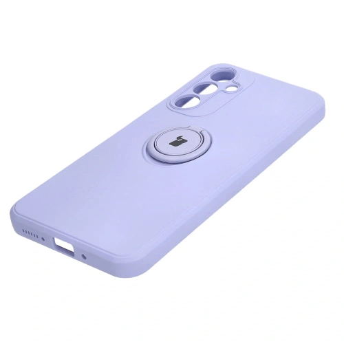 Etui Bizon Case Silicone Ring Sq do Samsung Galaxy A54 5G jasnofioletowe