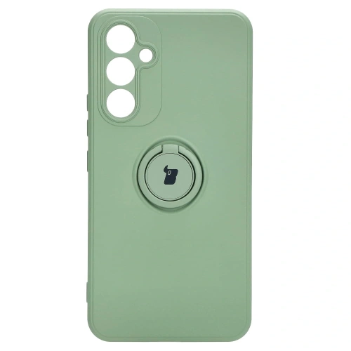 Etui Bizon Case Silicone Ring Sq do Samsung Galaxy A54 5G jasnozielone