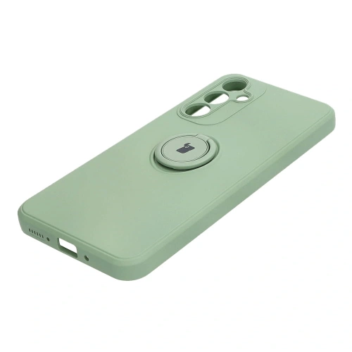 Etui Bizon Case Silicone Ring Sq do Samsung Galaxy A54 5G jasnozielone