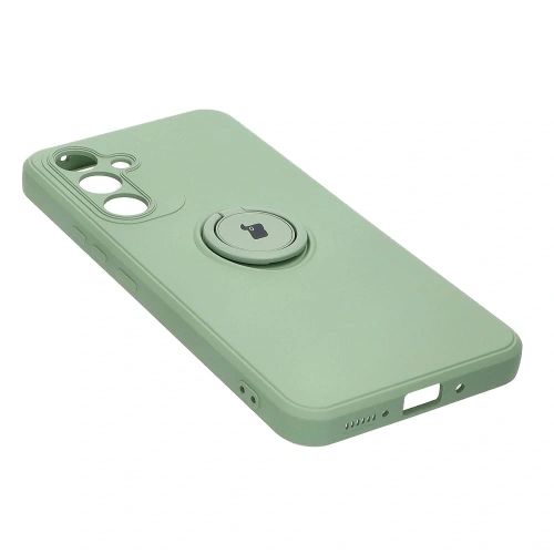 Etui Bizon Case Silicone Ring Sq do Samsung Galaxy A54 5G jasnozielone