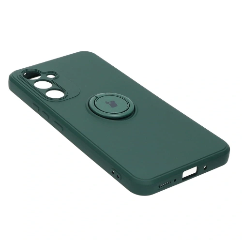 Etui Bizon Case Silicone Ring Sq do Samsung Galaxy A54 5G ciemnozielone