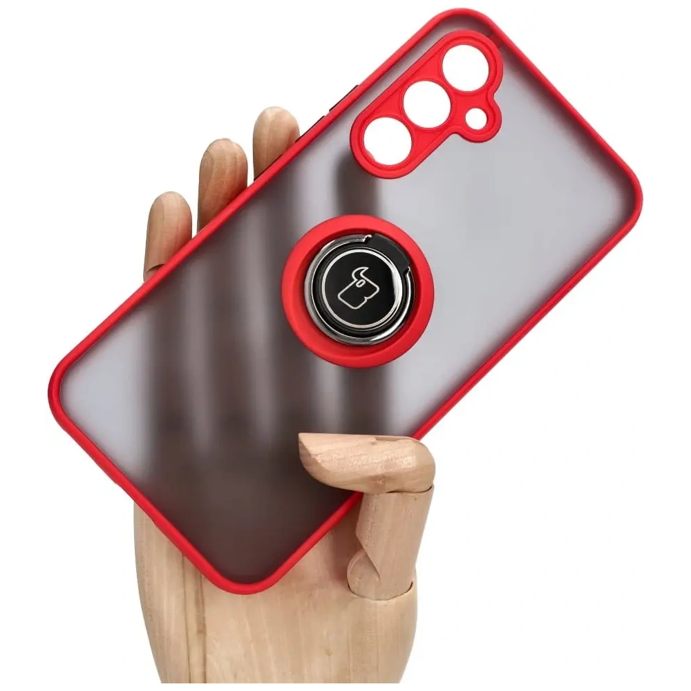 Hurtownia GSM - Bizon Case Hybrid Ring Samsung Galaxy A54 5G füstös, piros kerettel - BIZ7544 - {ean13} - Hurt