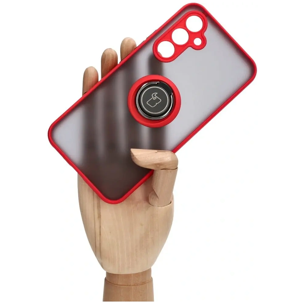 Hurtownia GSM - Bizon Case Hybrid Ring Samsung Galaxy A54 5G füstös, piros kerettel - BIZ7544 - {ean13} - Hurt