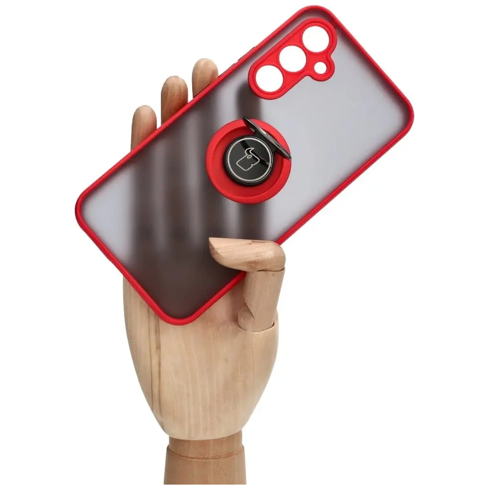 Hurtownia GSM - Bizon Case Hybrid Ring Samsung Galaxy A54 5G füstös, piros kerettel - BIZ7544 - {ean13} - Hurt