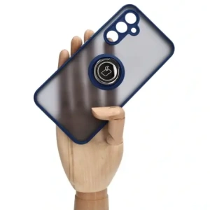 Wholesale Bizon Case Hybrid Ring Samsung Galaxy A54 5G smoky with a navy blue frame - BIZ1208 - {ean13} - Hurt