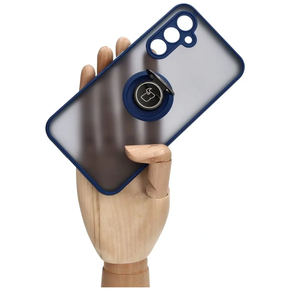 Hurtownia GSM - Etui z uchwytem na palec Bizon Case Hybrid Ring do Samsung Galaxy A54 5G przydymione z granatową ramką - BIZ1208 - {ean13} - Hurt