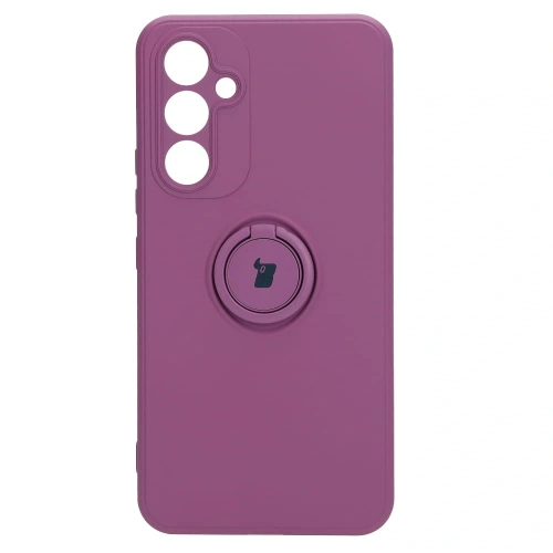 Etui Bizon Case Silicone Ring Sq do Samsung Galaxy A54 5G ciemnofioletowe