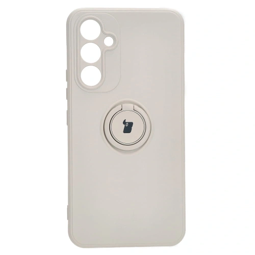 Etui Bizon Case Silicone Ring Sq do Samsung Galaxy A54 5G beżowe
