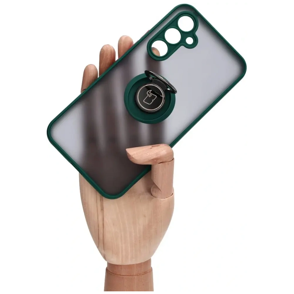 Hurtownia GSM - Etui z uchwytem na palec Bizon Case Hybrid Ring do Samsung Galaxy A54 5G przydymione z ciemnozieloną ramką - BIZ1213 - {ean13} - Hurt