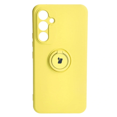 Etui Bizon Case Silicone Ring Sq do Samsung Galaxy A54 5G żółte