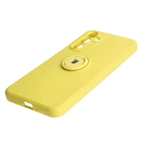 Etui Bizon Case Silicone Ring Sq do Samsung Galaxy A54 5G żółte