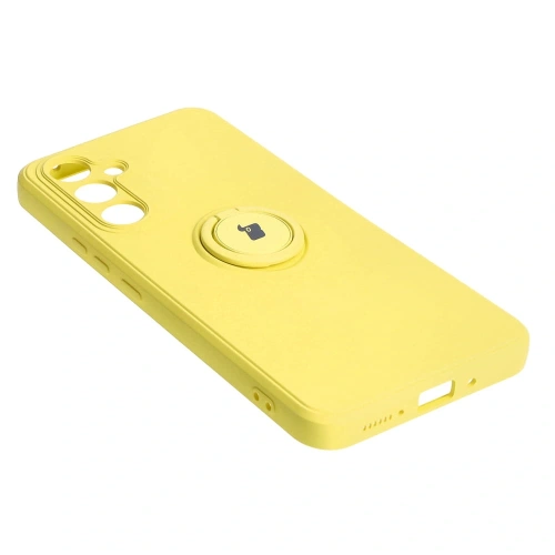 Etui Bizon Case Silicone Ring Sq do Samsung Galaxy A54 5G żółte