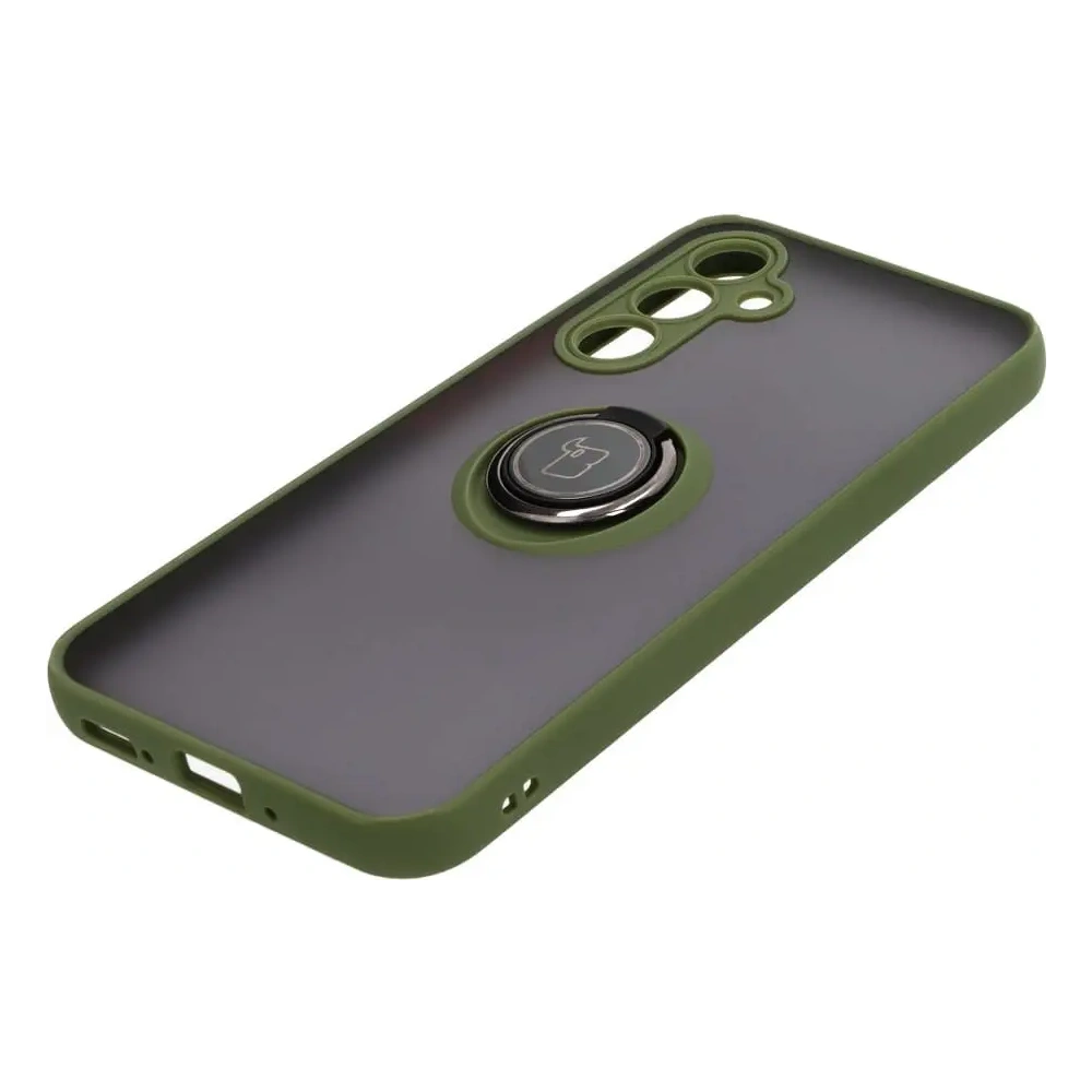 Hurtownia GSM - Etui z uchwytem na palec Bizon Case Hybrid Ring do Samsung Galaxy A54 5G przydymione z zieloną ramką - BIZ7550 - {ean13} - Hurt