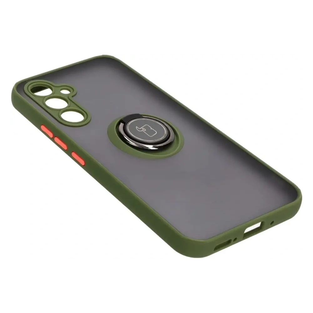 Hurtownia GSM - Etui z uchwytem na palec Bizon Case Hybrid Ring do Samsung Galaxy A54 5G przydymione z zieloną ramką - BIZ7550 - {ean13} - Hurt
