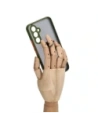 Hurtownia GSM - Etui z uchwytem na palec Bizon Case Hybrid Ring do Samsung Galaxy A54 5G przydymione z zieloną ramką - BIZ7550 - {ean13} - Hurt