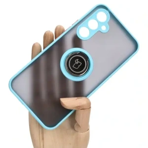 Hurtownia GSM - Bizon Case Hybrid Ring Samsung Galaxy A54 5G fumuriu cu un cadru albastru deschis - BIZ1220 - {ean13} - Hurt