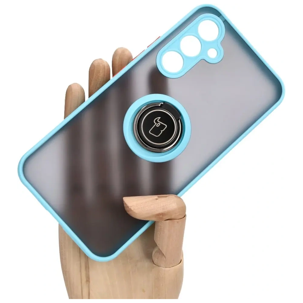 Hurtownia GSM - Bizon Case Hybrid Ring Samsung Galaxy A54 5G fumuriu cu un cadru albastru deschis - BIZ1220 - {ean13} - Hurt