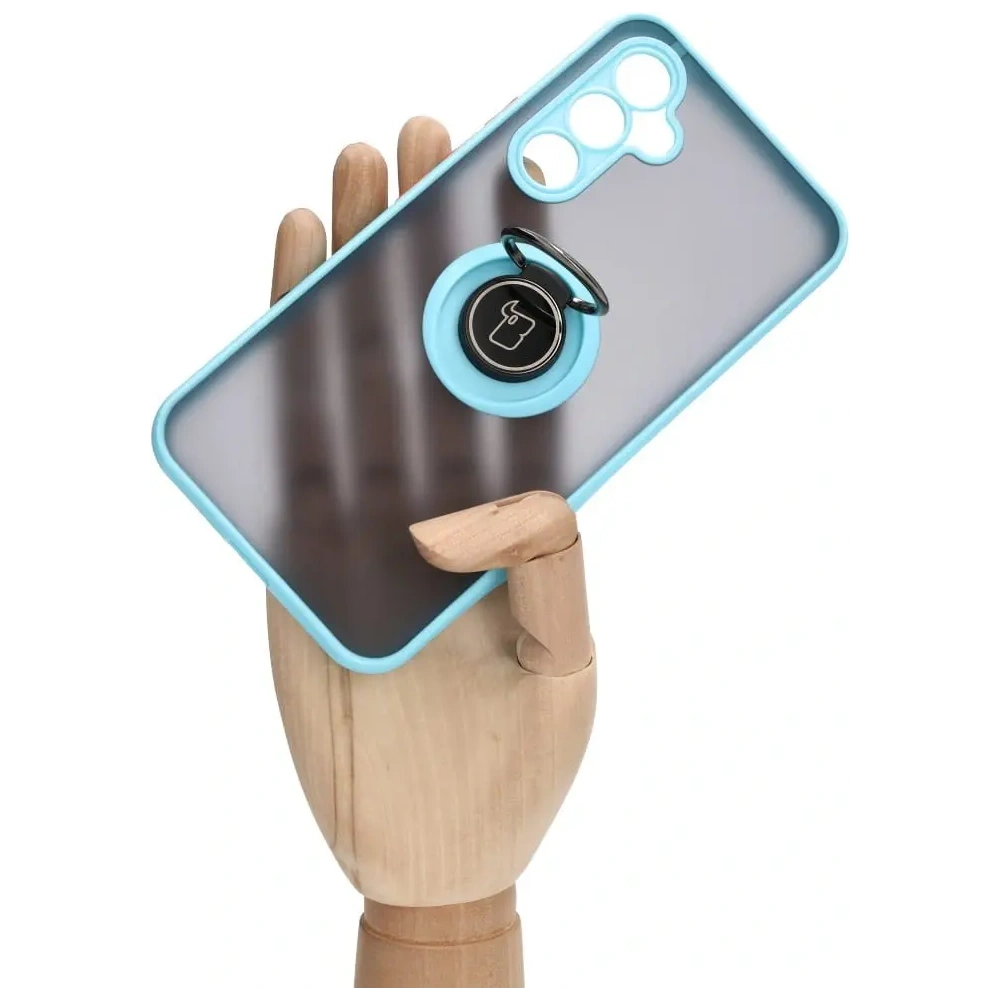 Hurtownia GSM - Bizon Case Hybrid Ring Samsung Galaxy A54 5G fumuriu cu un cadru albastru deschis - BIZ1220 - {ean13} - Hurt