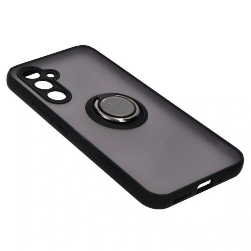 Etui z uchwytem na palec Bizon Case Hybrid Ring do Samsung Galaxy A54 5G przydymione z czarną ramką